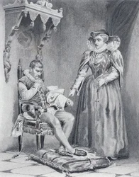 Charles IX (1550-1574), konge af Frankrig, med sin mor Catherine de Medicis (1519-1589), fransk regent fra 1560-1574